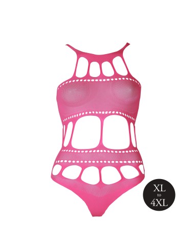 Body à encolure grecque Rose Fluo