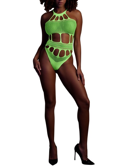 Body à encolure grecque Vert Fluo