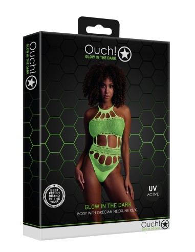 Body à encolure grecque Vert Fluo