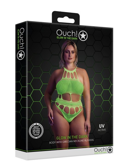 Body à encolure grecque Vert Fluo
