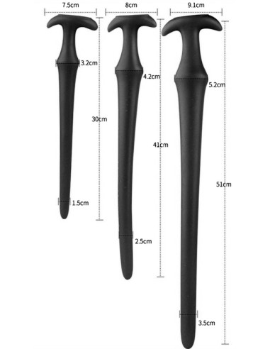 Gode long Ultra Slim L 50 x 5.2cm Noir