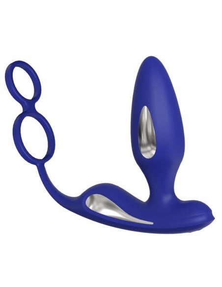 Plug vibrant Électro + Ballstretcher Lawis 10 x 3.7cm Bleu