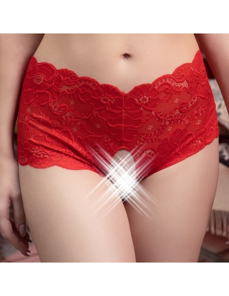 Culotte Dentelle ouverte Frida Rouge