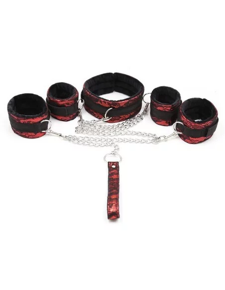 Kit Bondage Collier + Menottes Rouge Kit Bondage Collier + Menottes Rouge