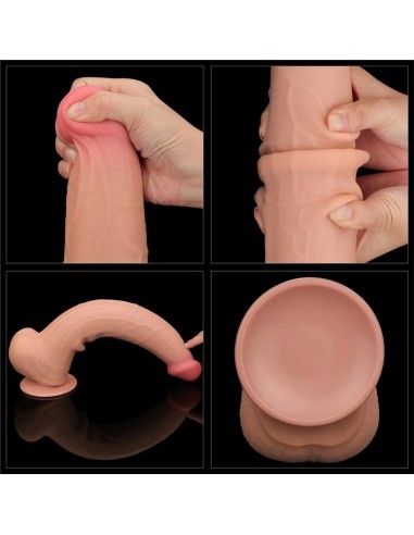 Gode réaliste avec bourses Sliding Skin 26 x 6cm