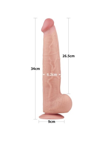Gode réaliste avec bourses Sliding Skin 26 x 6cm