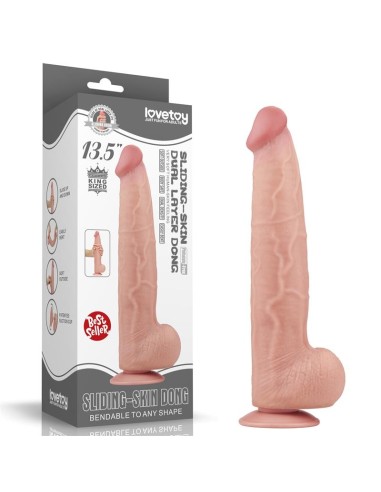 Gode réaliste avec bourses Sliding Skin 26 x 6cm