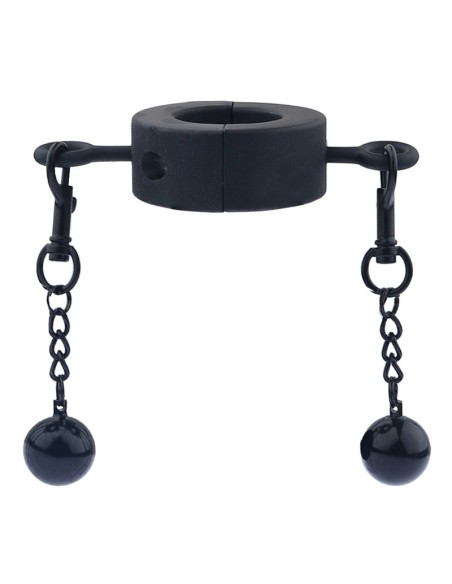 Ballstretcher en métal avec Boules Testicle M 32mm - Hauteur 20mm - Poids 435g Noir Ballstretcher en métal avec Boules Testicle M 32mm - Hauteur 20mm - Poids 435g Noir