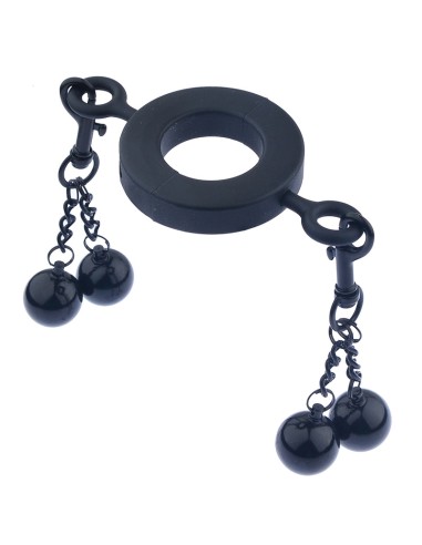 Ballstretcher en métal avec 4 Boules Big Testicle M 32mm - Hauteur 20mm - Poids 535g Noir