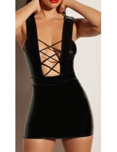 Robe courte Entanglement Noire