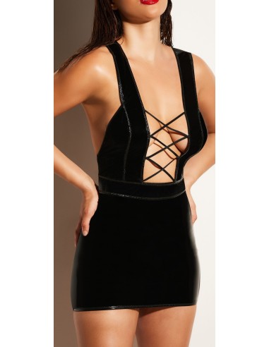 Robe courte Entanglement Noire