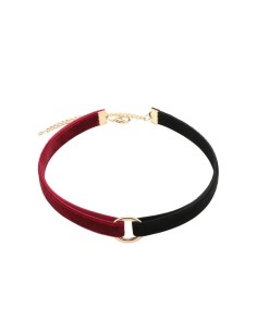 Ras de cou VELVET DUO Noir-Rouge