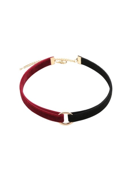 Ras de cou VELVET DUO Noir-Rouge Ras de cou VELVET DUO Noir-Rouge