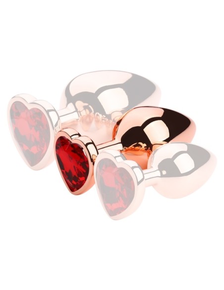 Plug Bijou Anal Gold Heart M 7 x 3.4cm Rouge Plug Bijou Anal Gold Heart M 7 x 3.4cm Rouge
