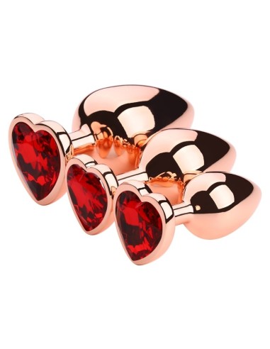 Plug Bijou Anal Gold Heart M 7 x 3.4cm Rouge