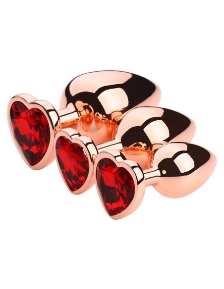 Plug Bijou Anal Gold Heart M 7 x 3.4cm Rouge Plug Bijou Anal Gold Heart M 7 x 3.4cm Rouge