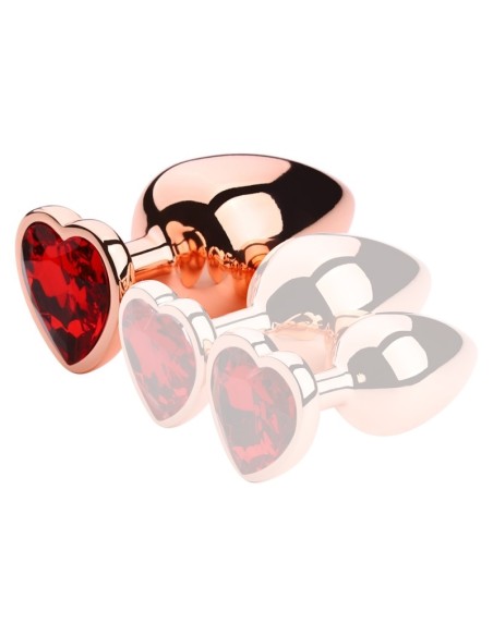 Plug Bijou Anal Gold Heart L 8 x 4.1cm Rouge
