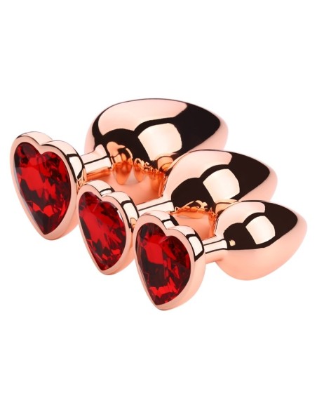 Plug Bijou Anal Gold Heart L 8 x 4.1cm Rouge