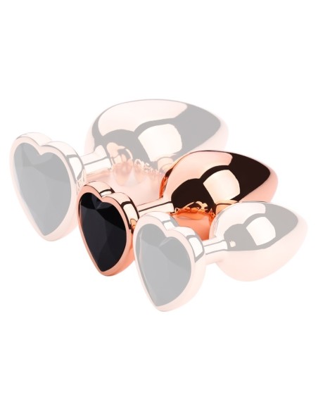 Plug Bijou Anal Gold Heart M 7 x 3.4cm Noir Plug Bijou Anal Gold Heart M 7 x 3.4cm Noir