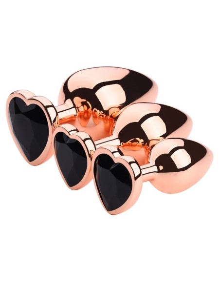Plug Bijou Anal Gold Heart M 7 x 3.4cm Noir Plug Bijou Anal Gold Heart M 7 x 3.4cm Noir