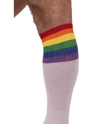 Chaussettes hautes Pride Football Blanches