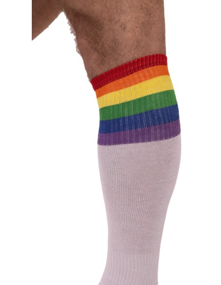 Chaussettes hautes Pride Football Blanches