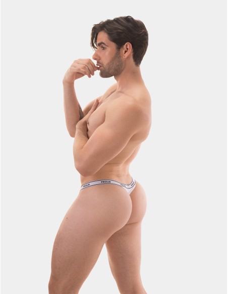 Rib Thong Proud Boy Blanc - String - 4