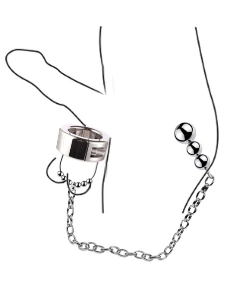 Ballstretcher en métal avec Plug Boules Cbt Ass 36mm | Plug 6 x 2.5cm