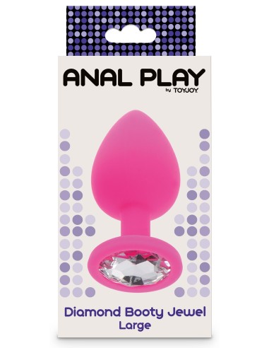 Plug Bijou Diamond Booty L 9 x 4cm Rose