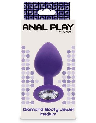 Plug Bijou Diamond Booty M 7 x 3.5cm Violet