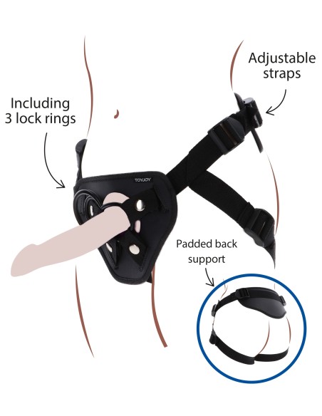 Harnais pour Gode ceinture Strap-On Deluxe Get Real Noir