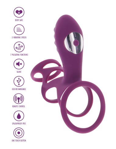 Étui pénien vibrant Halo Halo C-Ring Happiness 7cm Violet