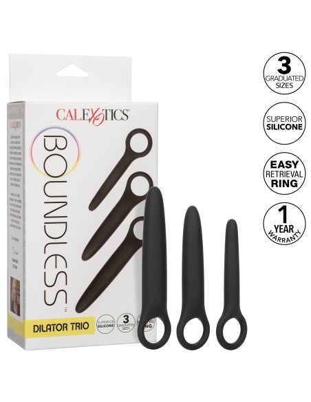 Kit de 3 Plugs Silicone Dilatro Trio Boundless Noirs Kit de 3 Plugs Silicone Dilatro Trio Boundless Noirs