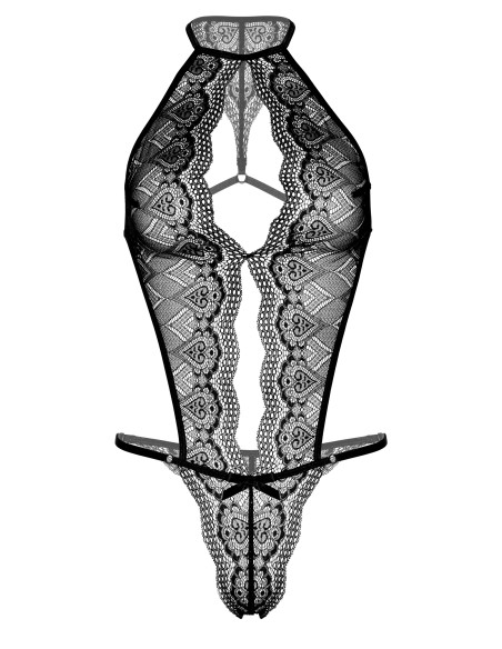 Body Spicy Heart Lace Noir - Bodys et Harnais - 7