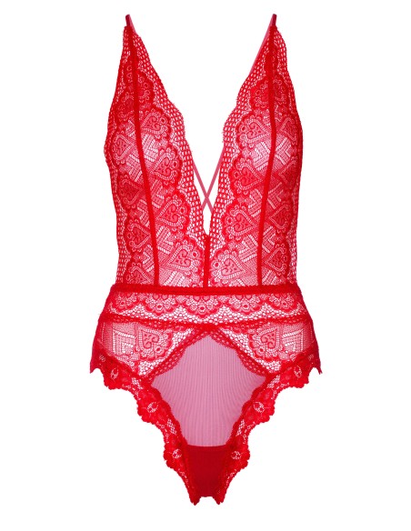 Body Deep-V Lace Rouge