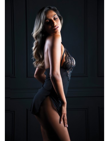 Nuisette + String Strappy Lace Noir - Tenues et Robes - 6