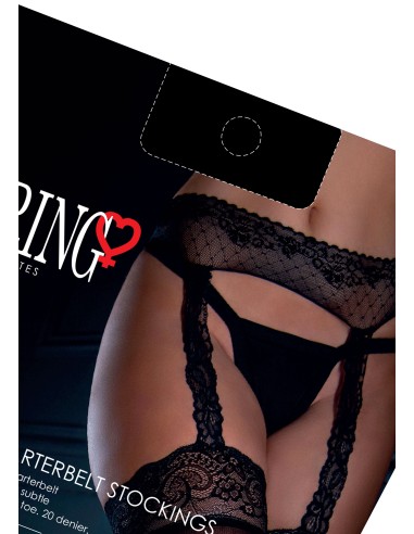 Bas avec effet porte-jarretelles Satin Touch Noirs - Bas et Collants - 10