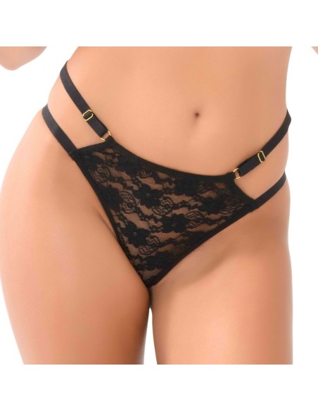 String avec chaines dorées Glam Noir