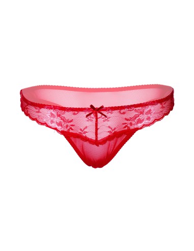 String Sexy Floral Lace Rouge