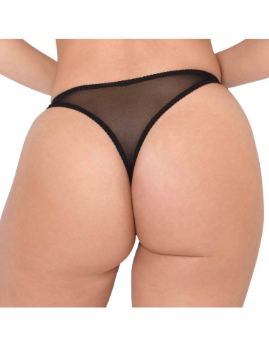String Sexy Floral Lace Noir
