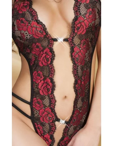 Body dentelle - Roses rouges