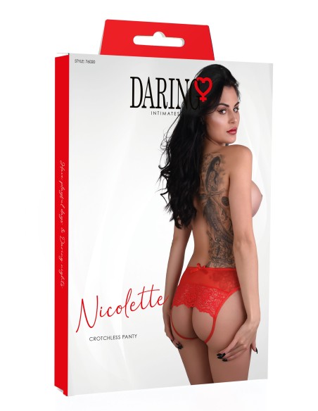 Culotte ouverte Arrière Nicolette Rouge - Strings et Culottes - 5