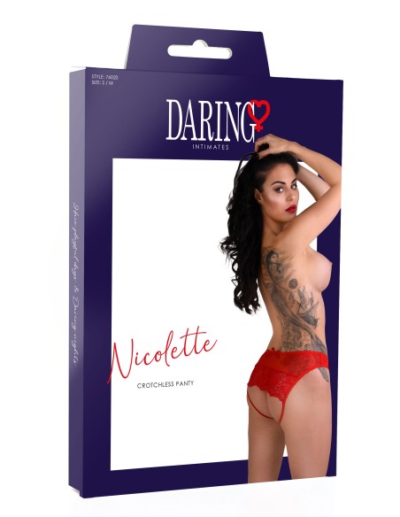 Culotte ouverte Arrière Nicolette Rouge - Strings et Culottes - 7