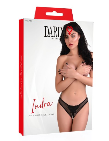 Culotte sexy avec perles Indra Noire - Strings et Culottes - 5