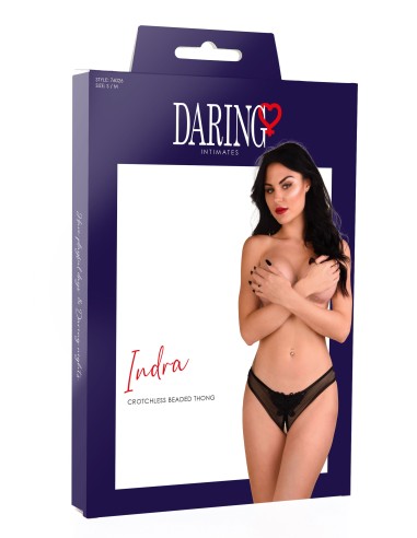 Culotte sexy avec perles Indra Noire - Strings et Culottes - 7