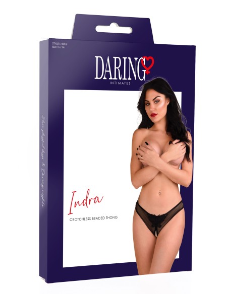 Culotte sexy avec perles Indra Noire - Strings et Culottes - 7