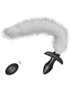 Plug vibrant avec Queue blanche Tail Curve 9 x 3.7cm | Queue 30cm