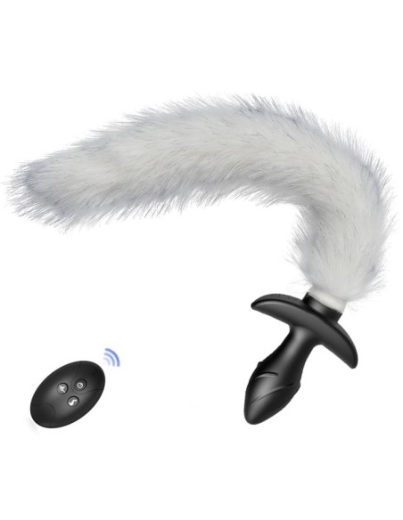 Plug vibrant avec Queue blanche Tail Curve 9 x 3.7cm | Queue 30cm Plug vibrant avec Queue blanche Tail Curve 9 x 3.7cm | Queue 30cm