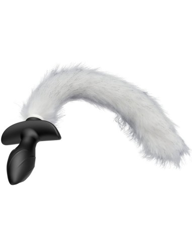 Plug vibrant avec Queue blanche Tail Curve 9 x 3.7cm | Queue 30cm