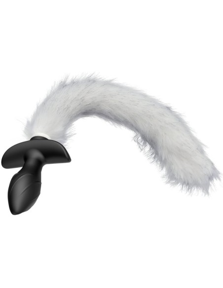Plug vibrant avec Queue blanche Tail Curve 9 x 3.7cm | Queue 30cm Plug vibrant avec Queue blanche Tail Curve 9 x 3.7cm | Queue 30cm